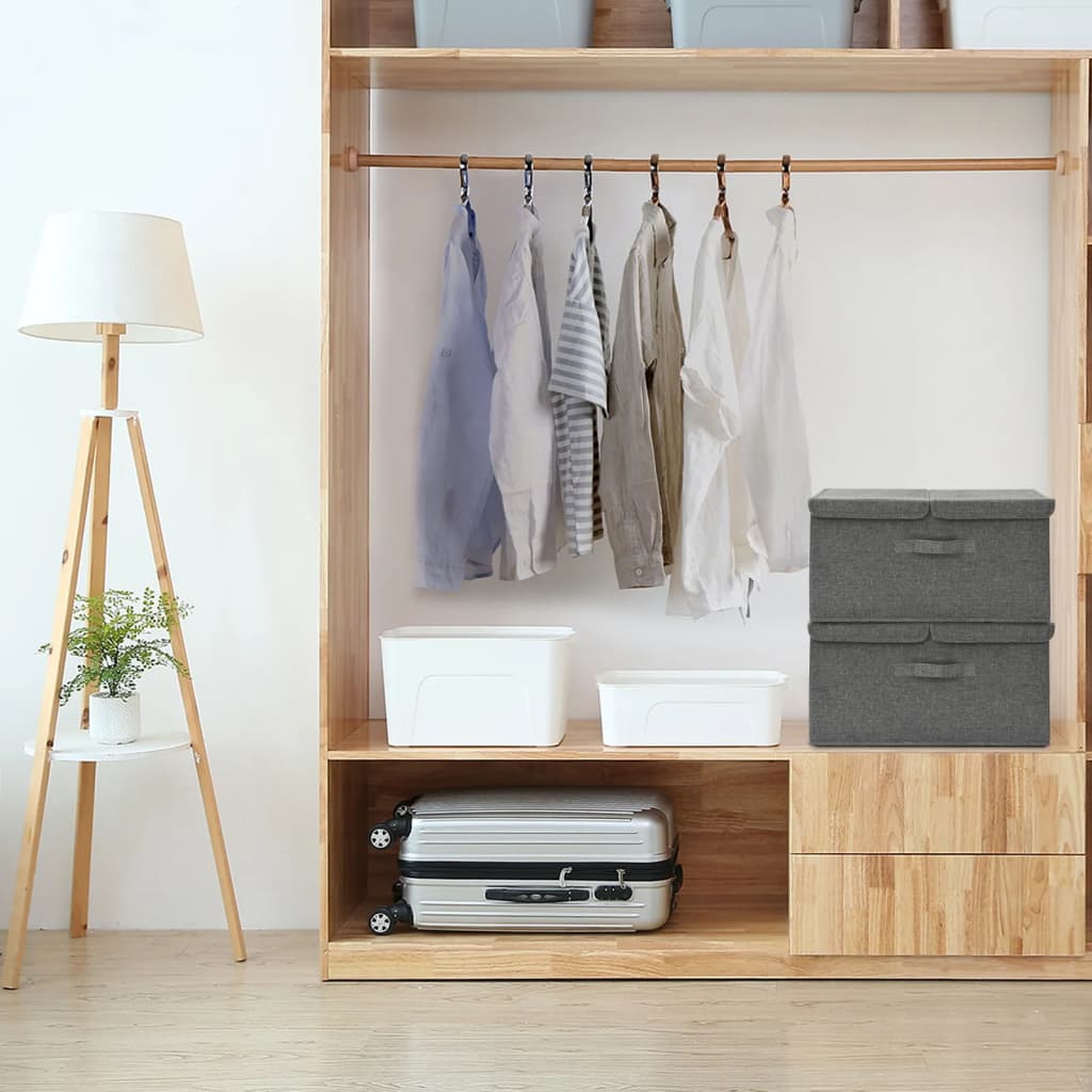 Aufbewahrungsbox Stoff 50x30x25 cm Anthrazit