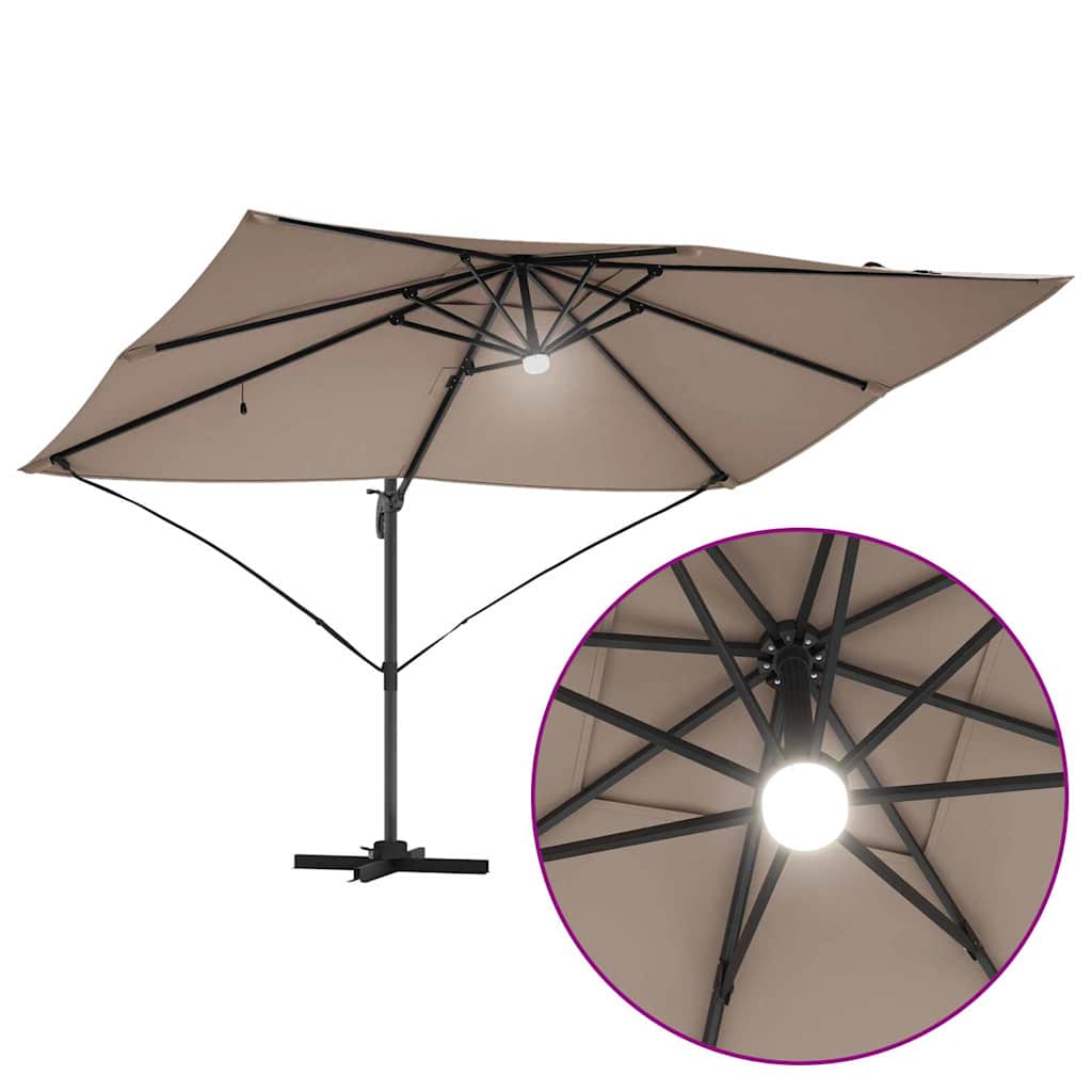 Sonnenschirm Sand 351 x 250 x 253 cm Polyester und Aluminium
