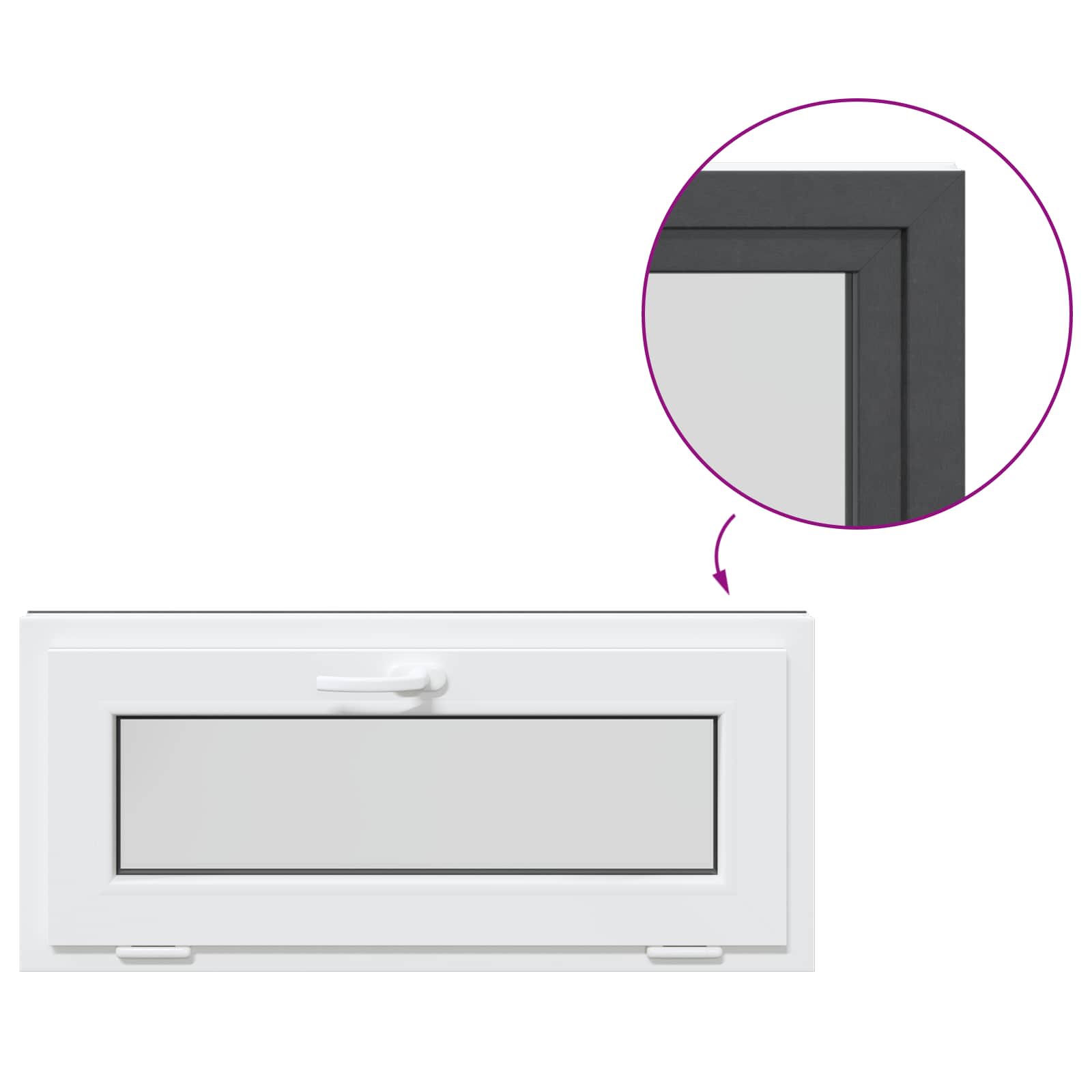 Kellerfenster RISOR 60 x 40 cm PVC und Glas Weiß