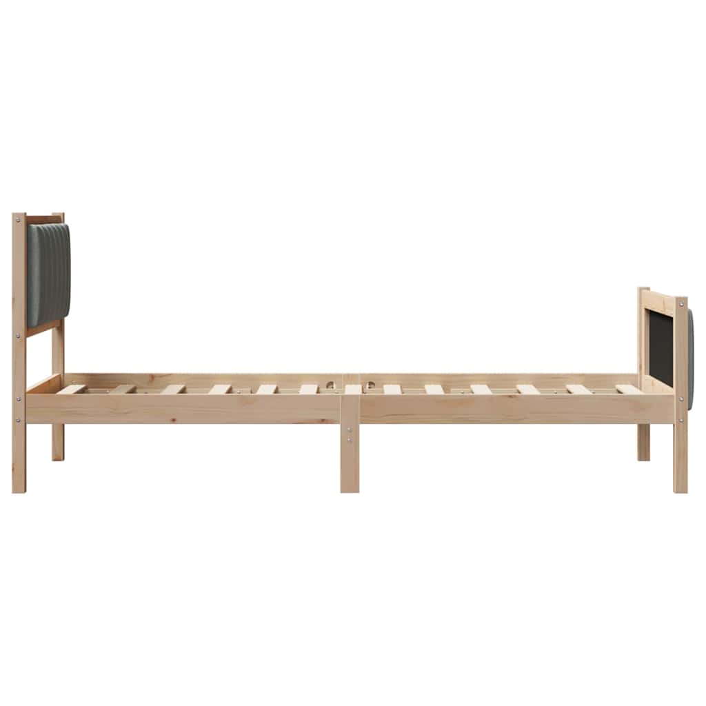 Bettgestell Braun und hellgrau 200 x 200 cm Massivholz Kiefer