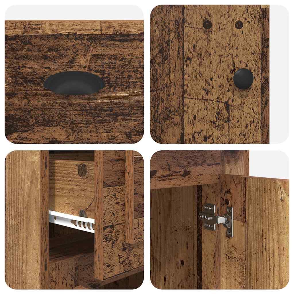 Beistellschrank mit Schublade Weiß 40x50x75 cm Holzwerkstoff