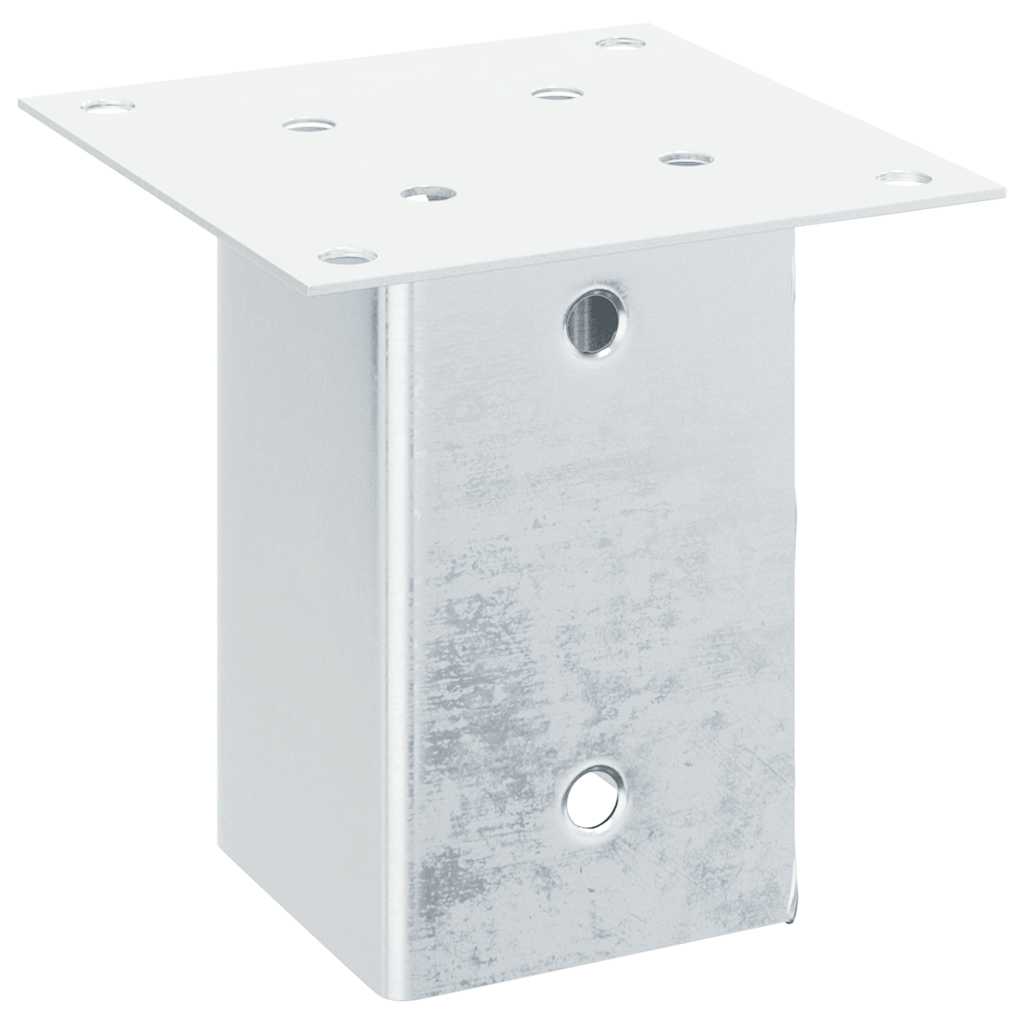 Pfostenträger Quadratisch 4Stk. Silber 46x46mm Verzinkter Stahl