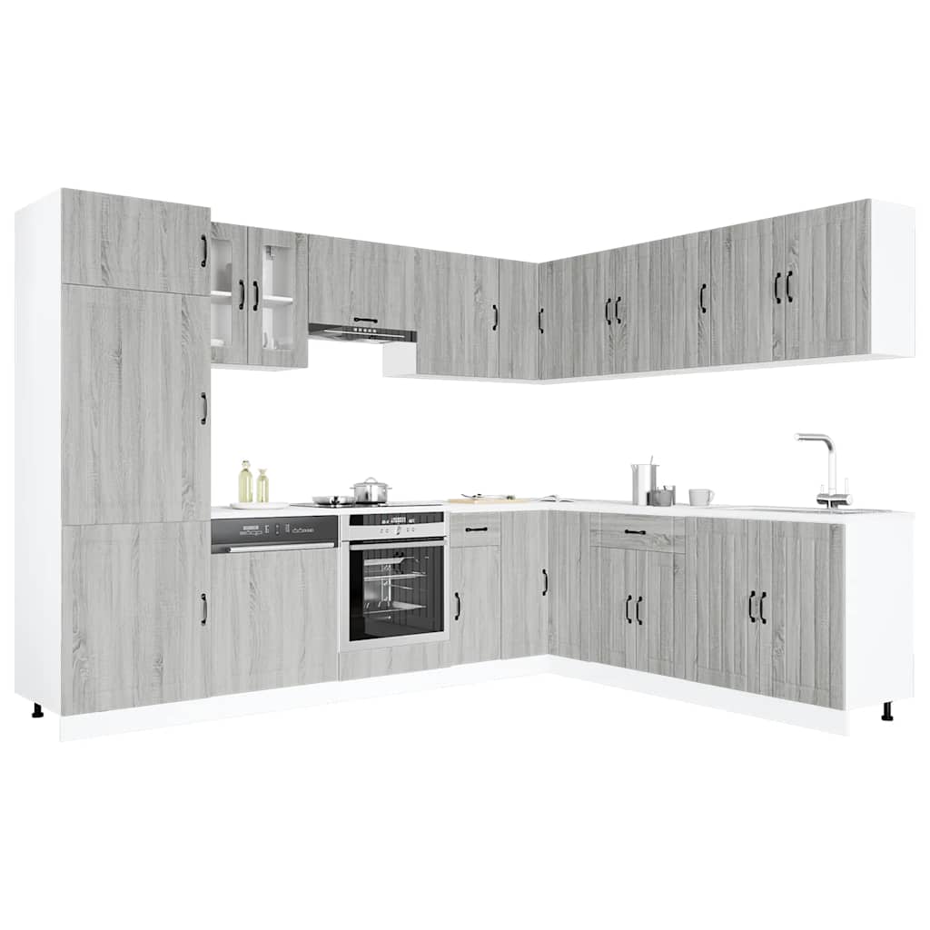14-tlg. Küchenschrank-Set Lucca Weiß Holzwerkstoff
