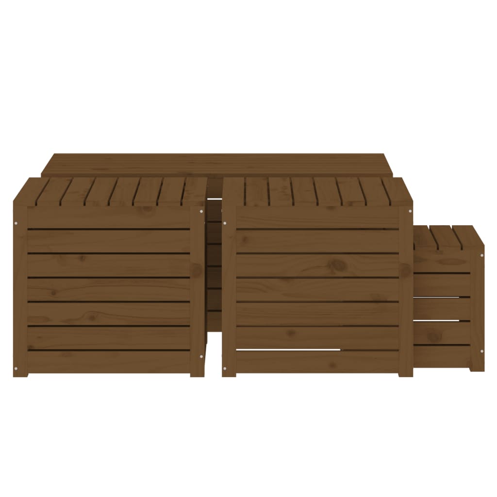 4-tlg. Gartenbox-Set Massivholz Kiefer