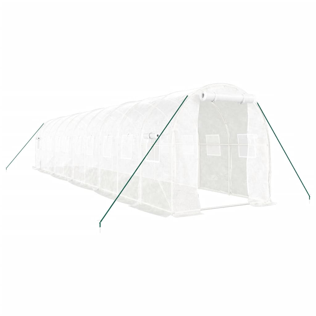 Gewächshaus mit Stahlrahmen Weiß 8 m² 4x2x2 m