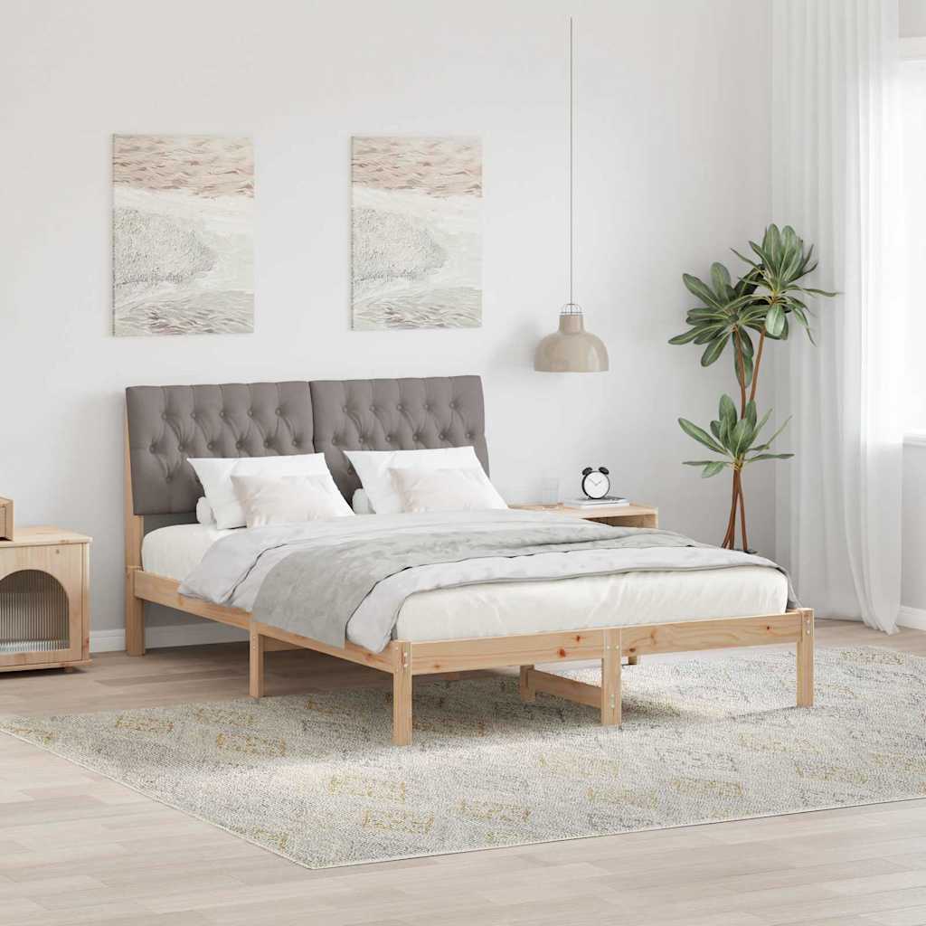 Bettgestell mit gepolstertem Kopfteil Braun 200 x 200 cm
