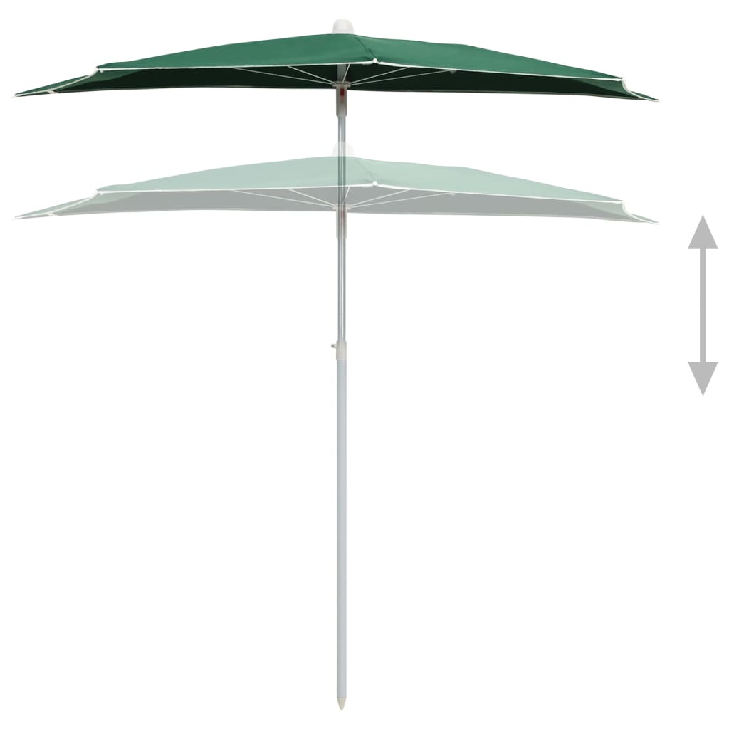 Halb-Sonnenschirm mit Mast 180x90 cm Anthrazit