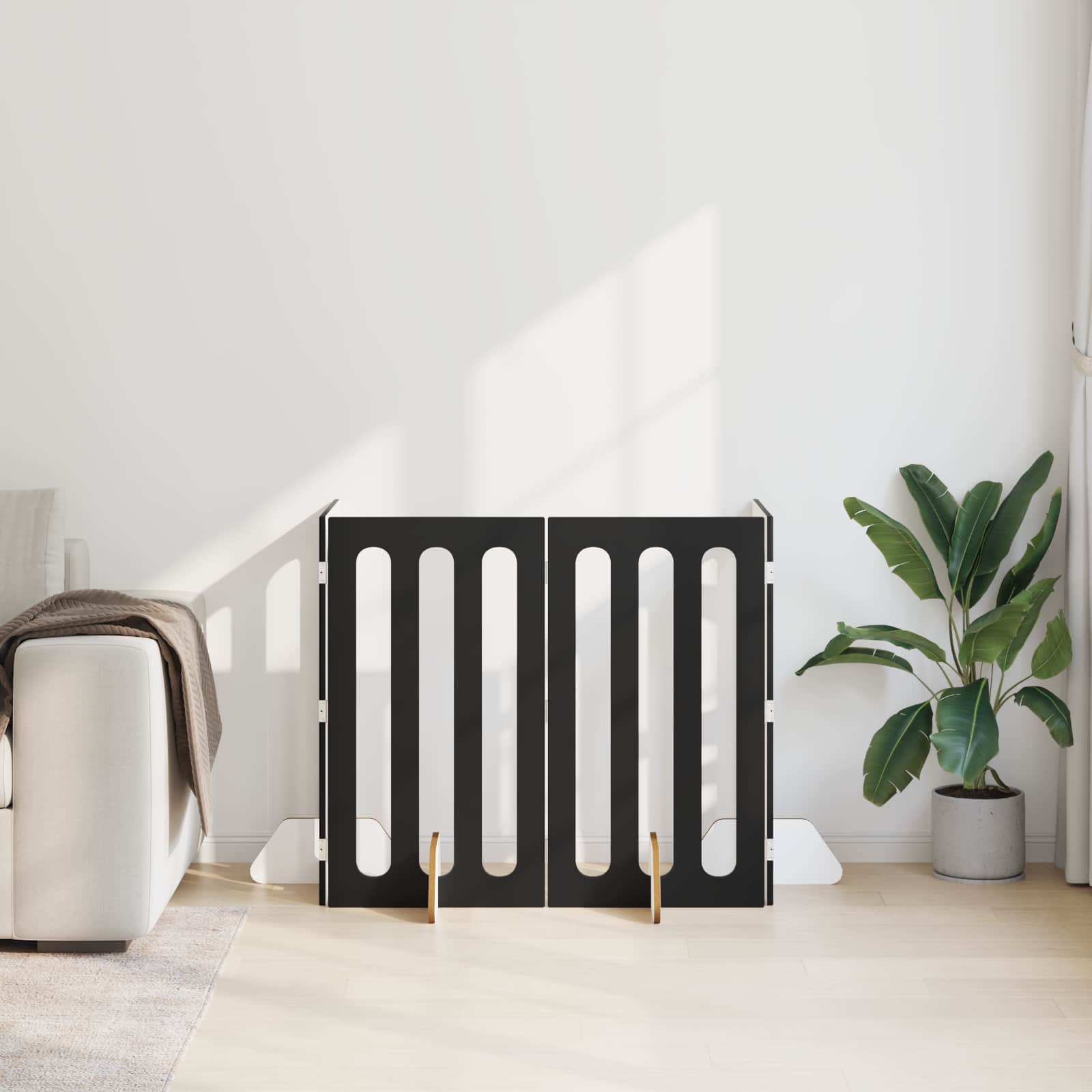 Faltbarer Haustierzaun 2 pcs Weiß 100,5 x 38 x 70 cm
