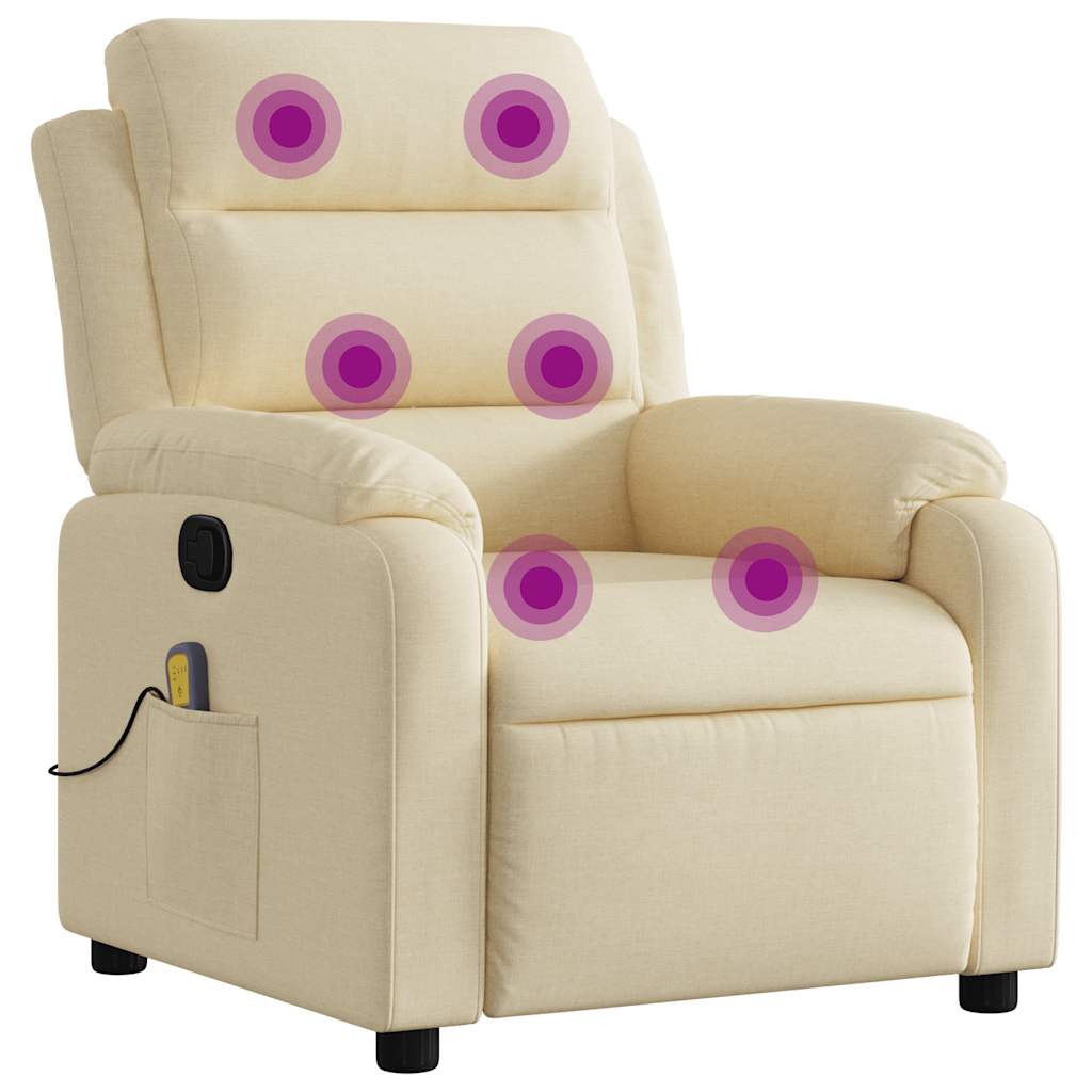 Massage-Relaxsessel, hellgrauer Stoff