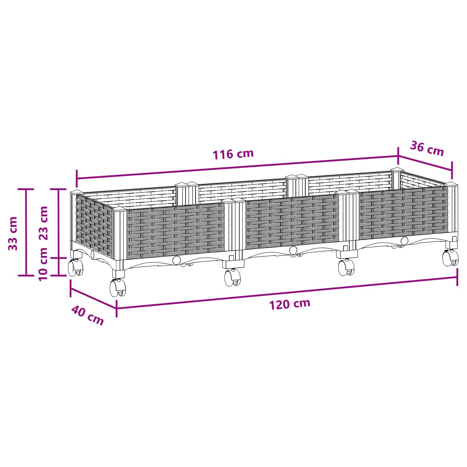 Hochbeet 40x40x23 cm Polypropylen