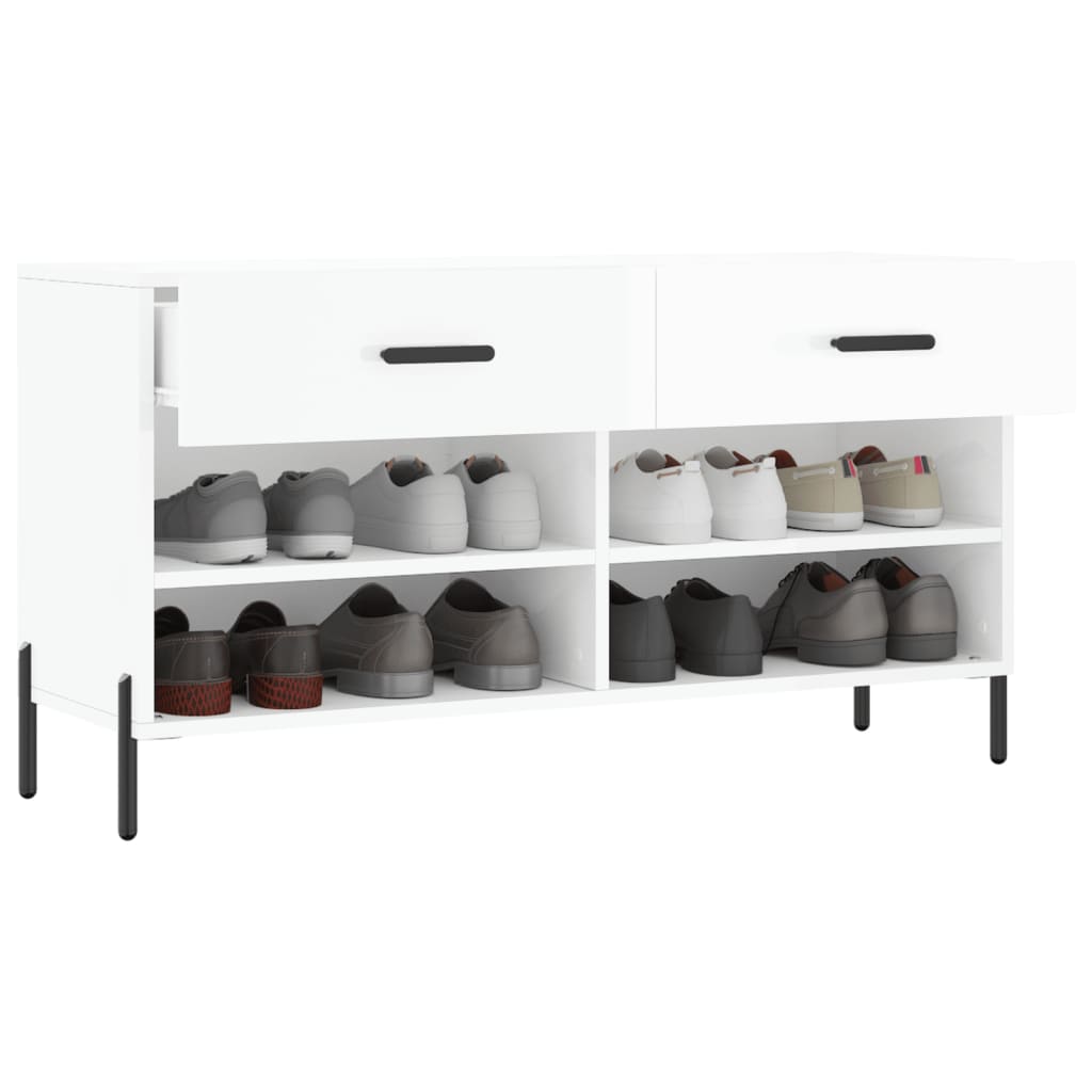 Schuhbank Weiß 102x35x55 cm Holzwerkstoff