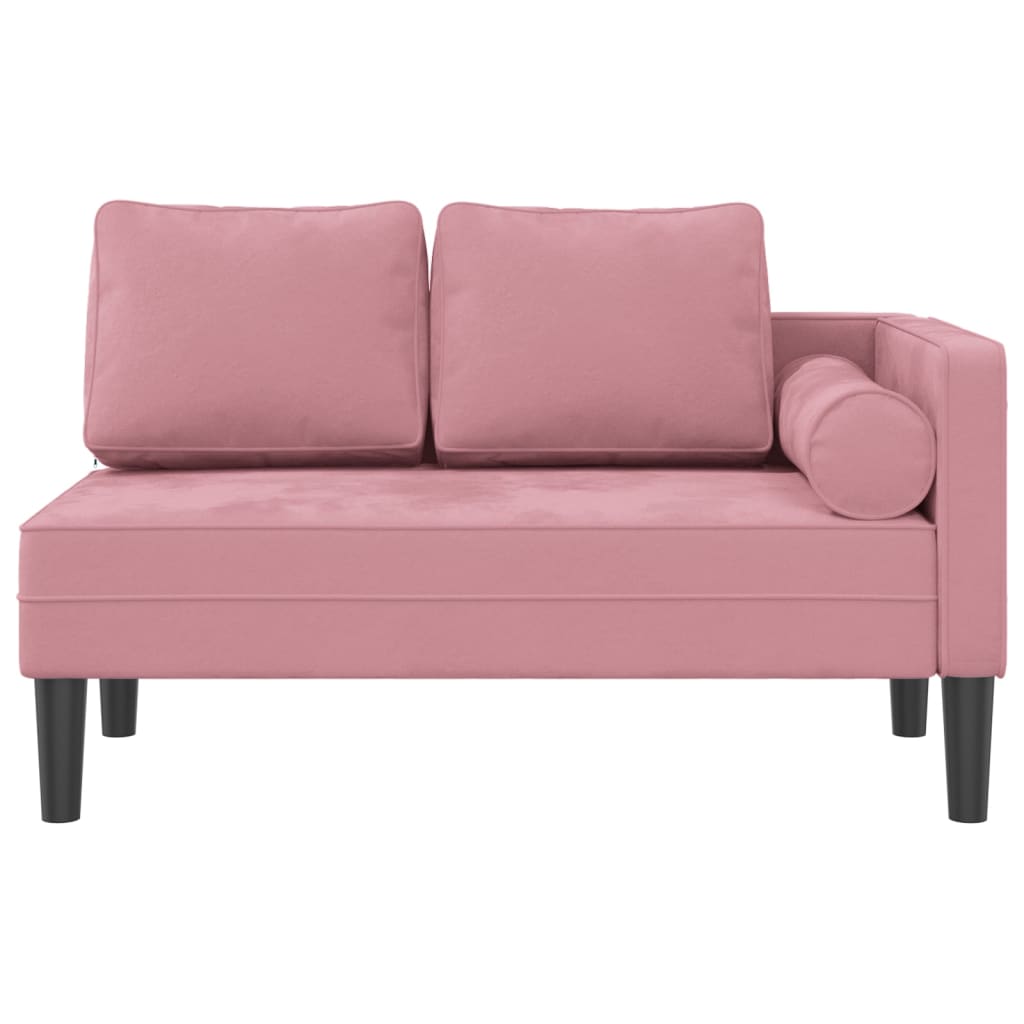 Chaiselongue mit Kissen Blau Samt
