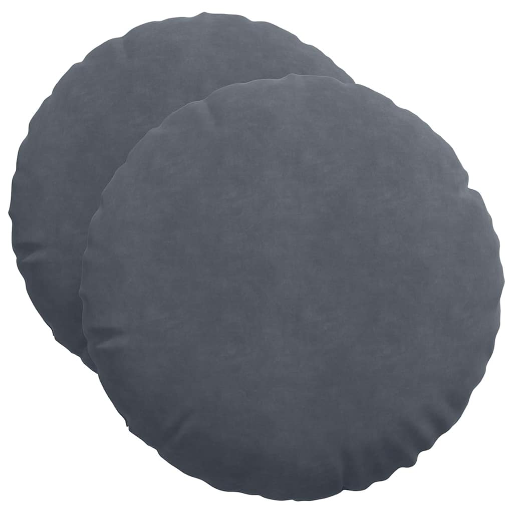 Sitzkissen 2 pcs Blau Ø30 x 13 cm Samt