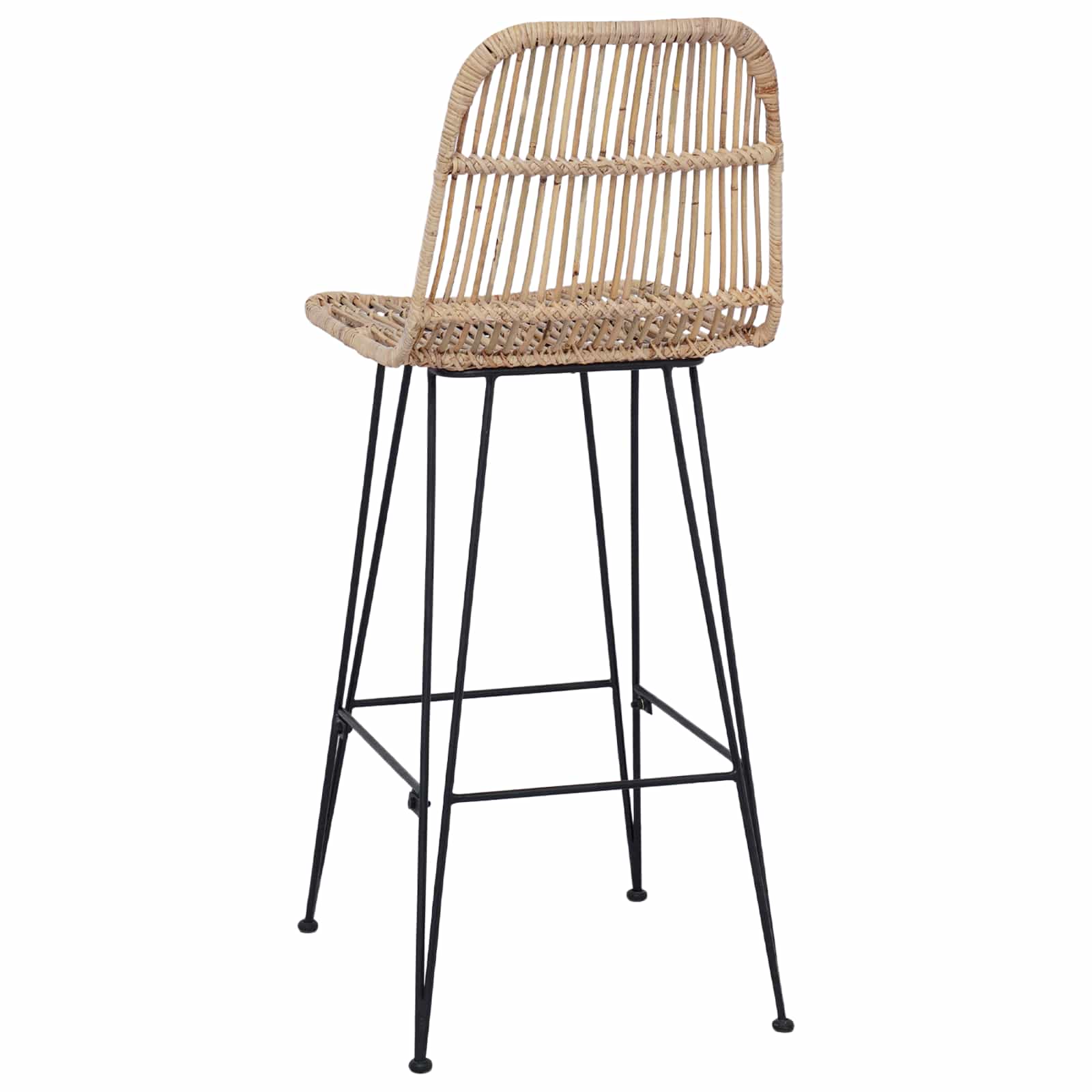 Barhocker 2 pcs Natur 44 x 55 x 109 cm Rattan und Stahl