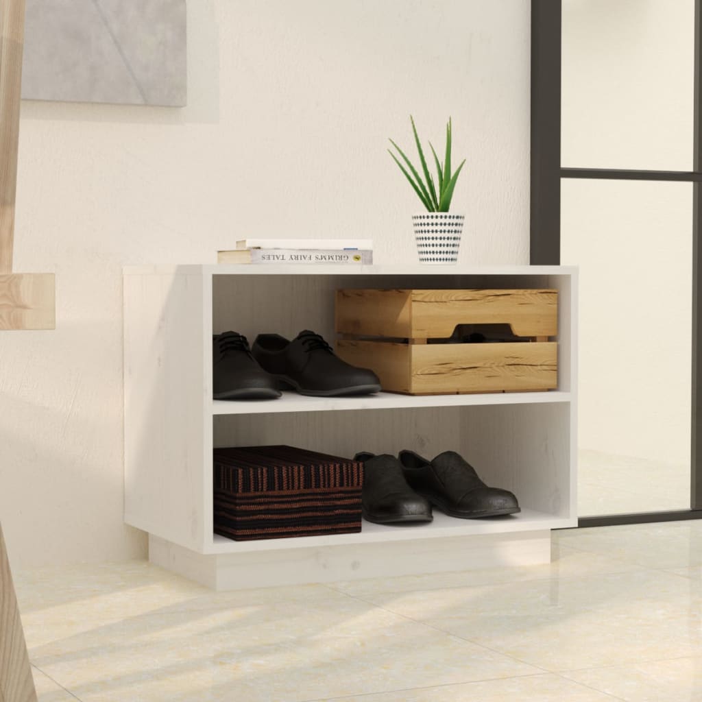 Schuhregal 60x34x45 cm Massivholz Kiefer