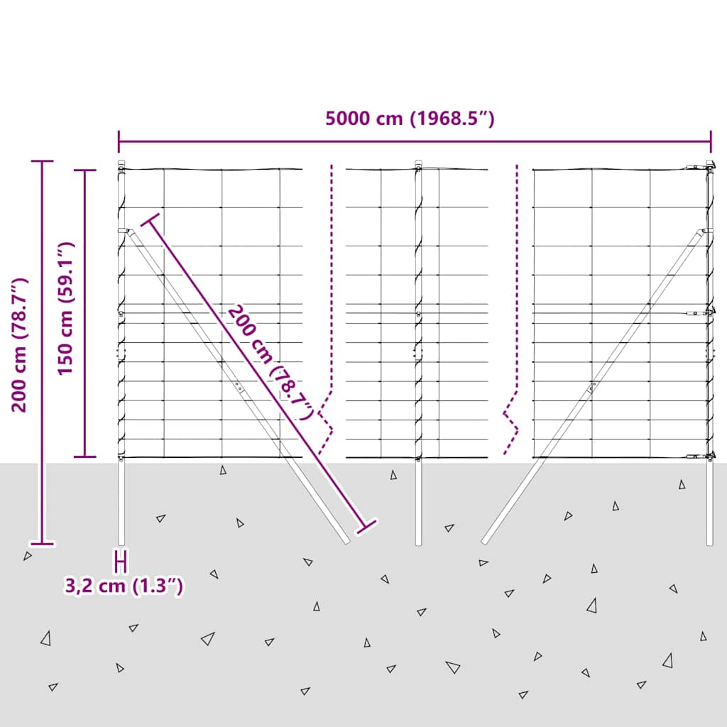 Ground Fix Geschweißter Drahtzaun 25 x 0,8 m Silber Netz