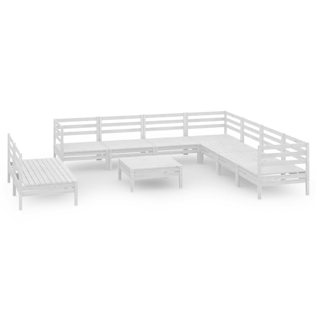 10-tlg. Garten-Lounge-Set Massivholz Kiefer