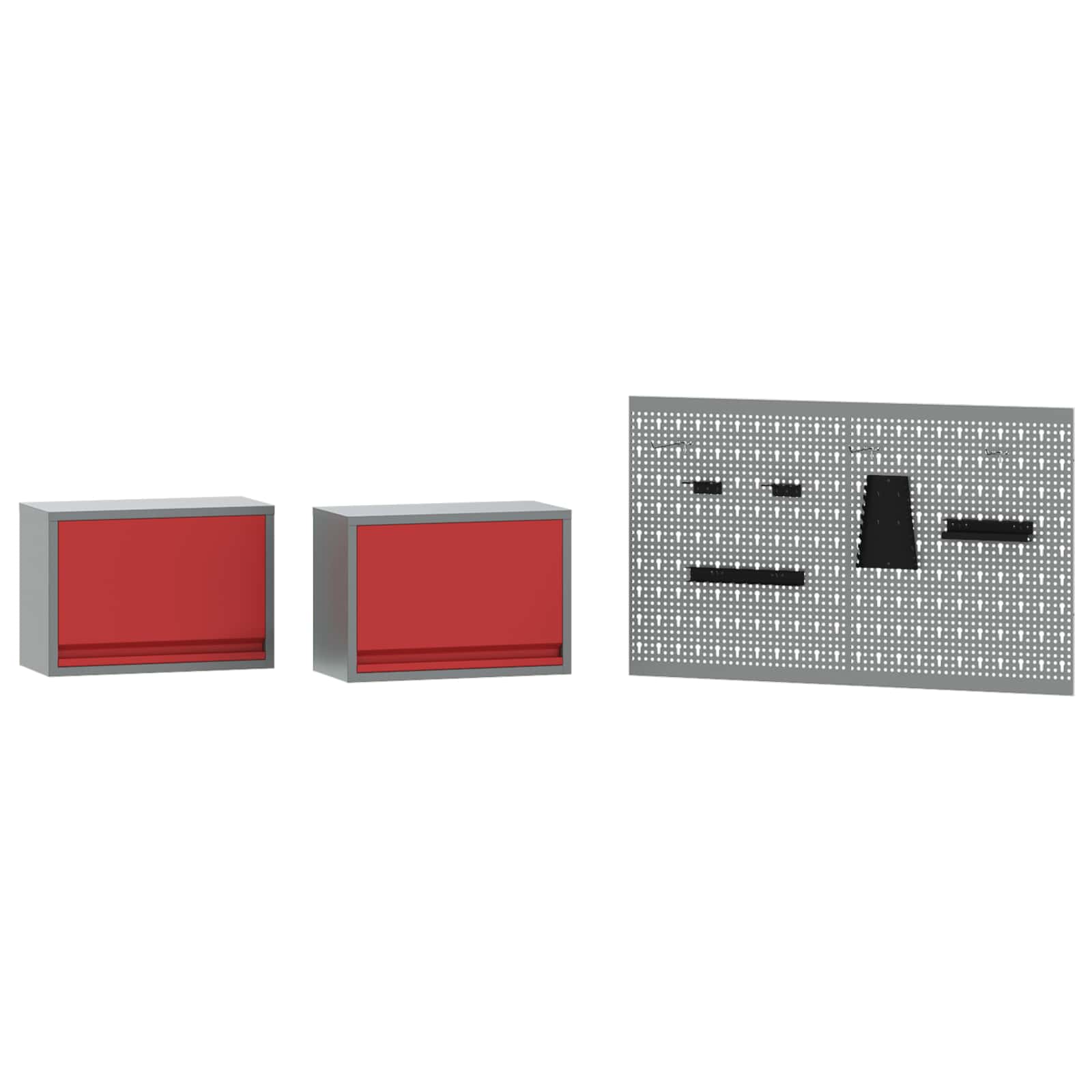 Arbeitsschrankset mit Schubladen mit Regal 8 pcs Grau