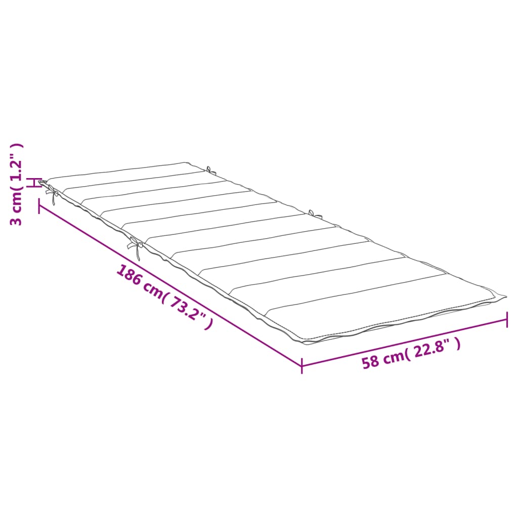 Sonnenliegen-Auflage Grau 186x58x4 cm Oxford-Gewebe
