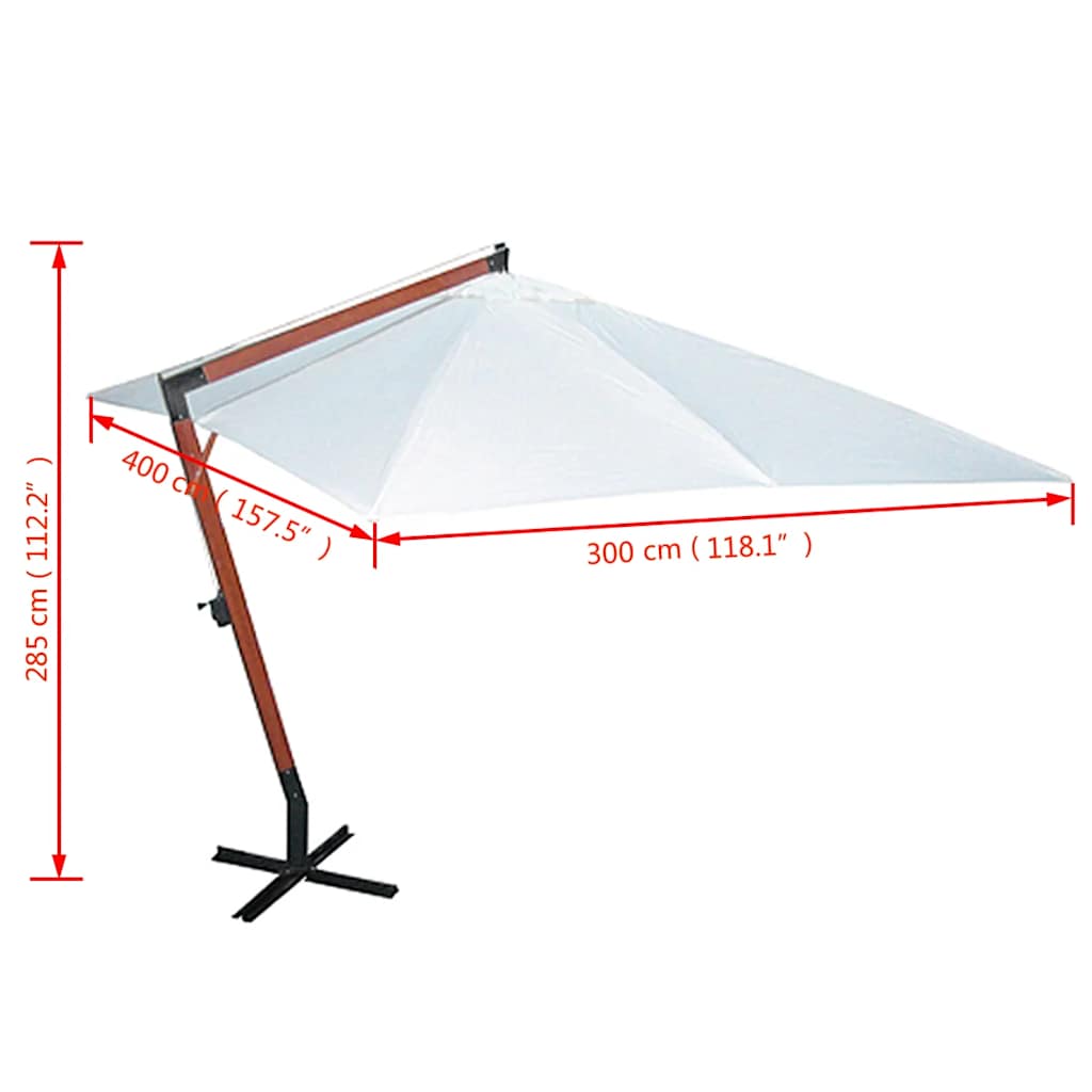Ampelschirm Melia 300x400 cm Grün