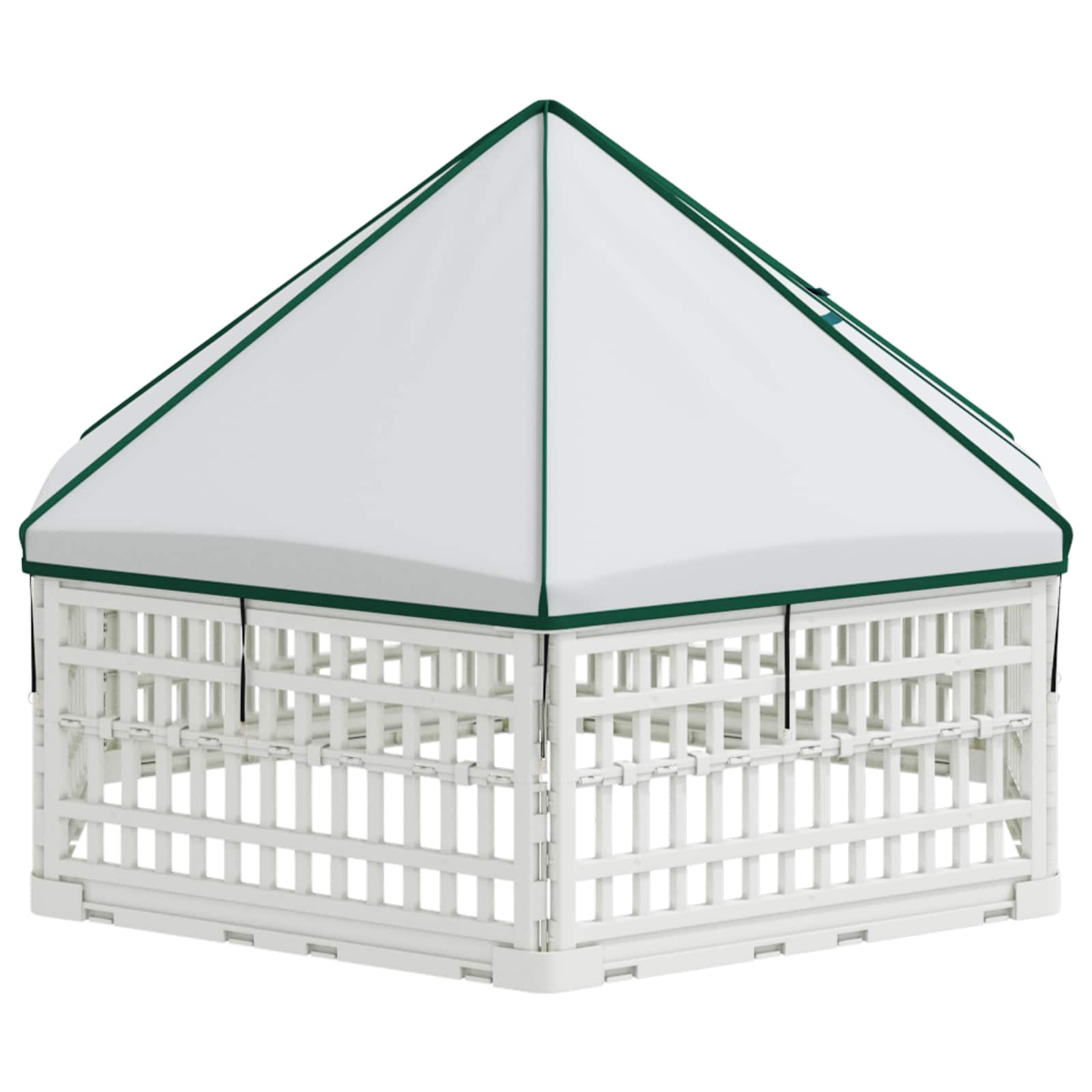 6-Panel-Hundespielplatz 122 x 106,5 x 40 cm Kunststoff Weiß