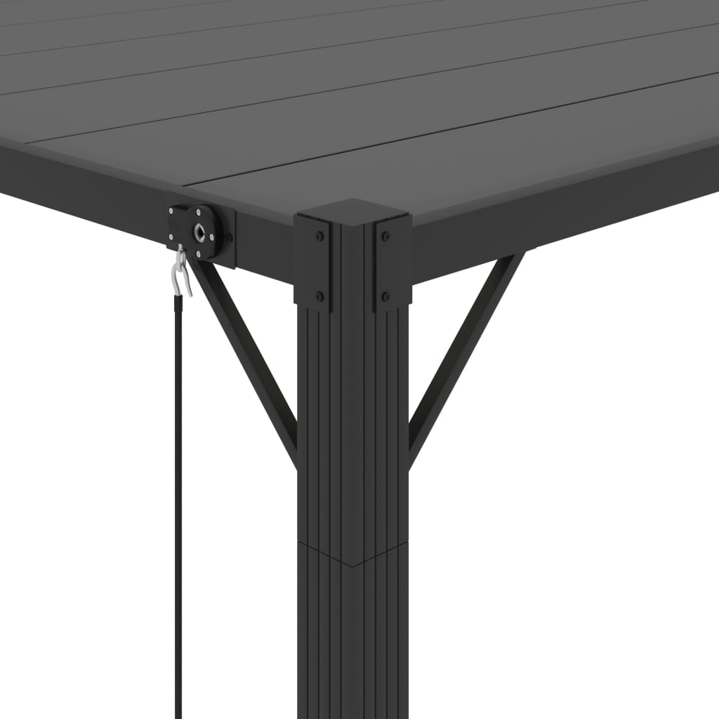 Pergola mit Lamellendach 3x3 m Creme Stoff und Aluminium