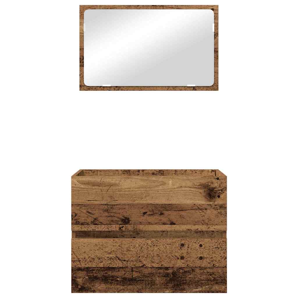 2-tlg. Badmöbel-Set Weiß Holzwerkstoff