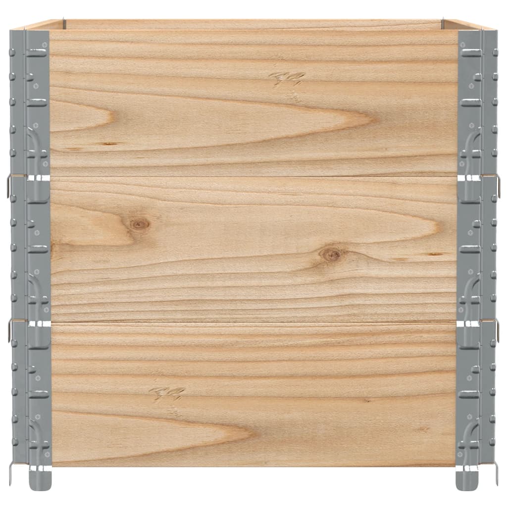 Paletten-Aufsatzrahmen Schwarz 80x60 cm Massivholz Kiefer