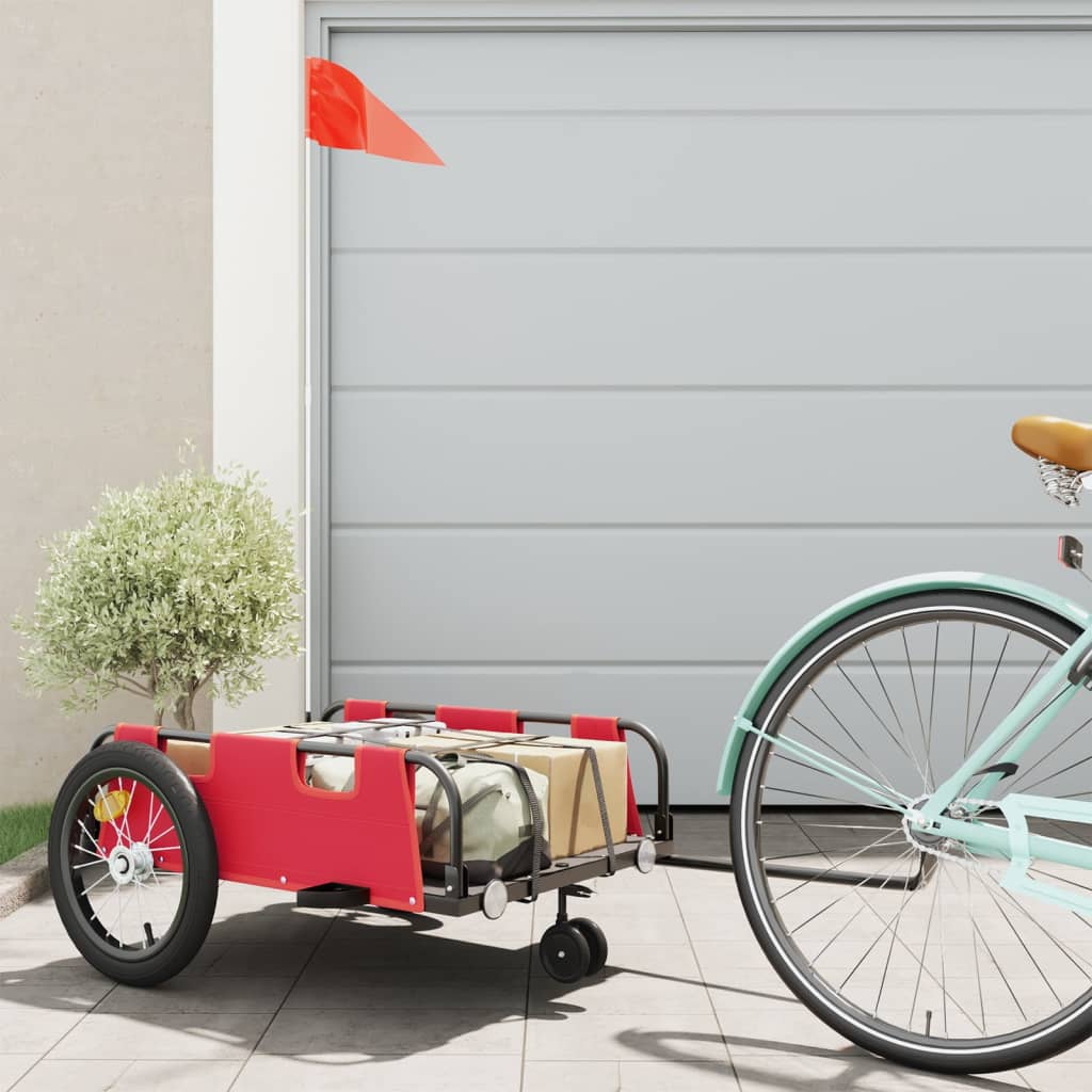 Fahrradanhänger Orange Oxford-Gewebe und Eisen