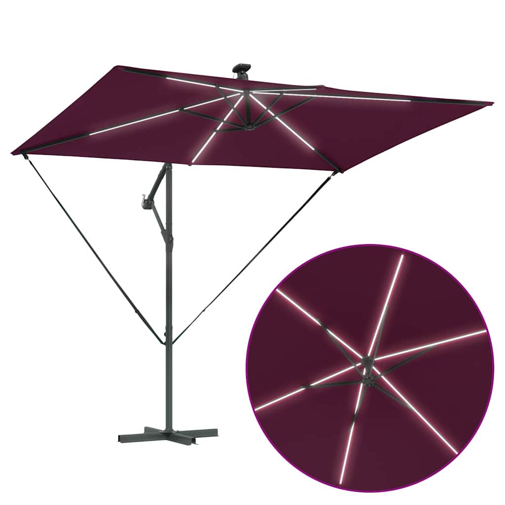 Sonnenschirm Sand 294 x 200 x 270 cm Polyester und Aluminium