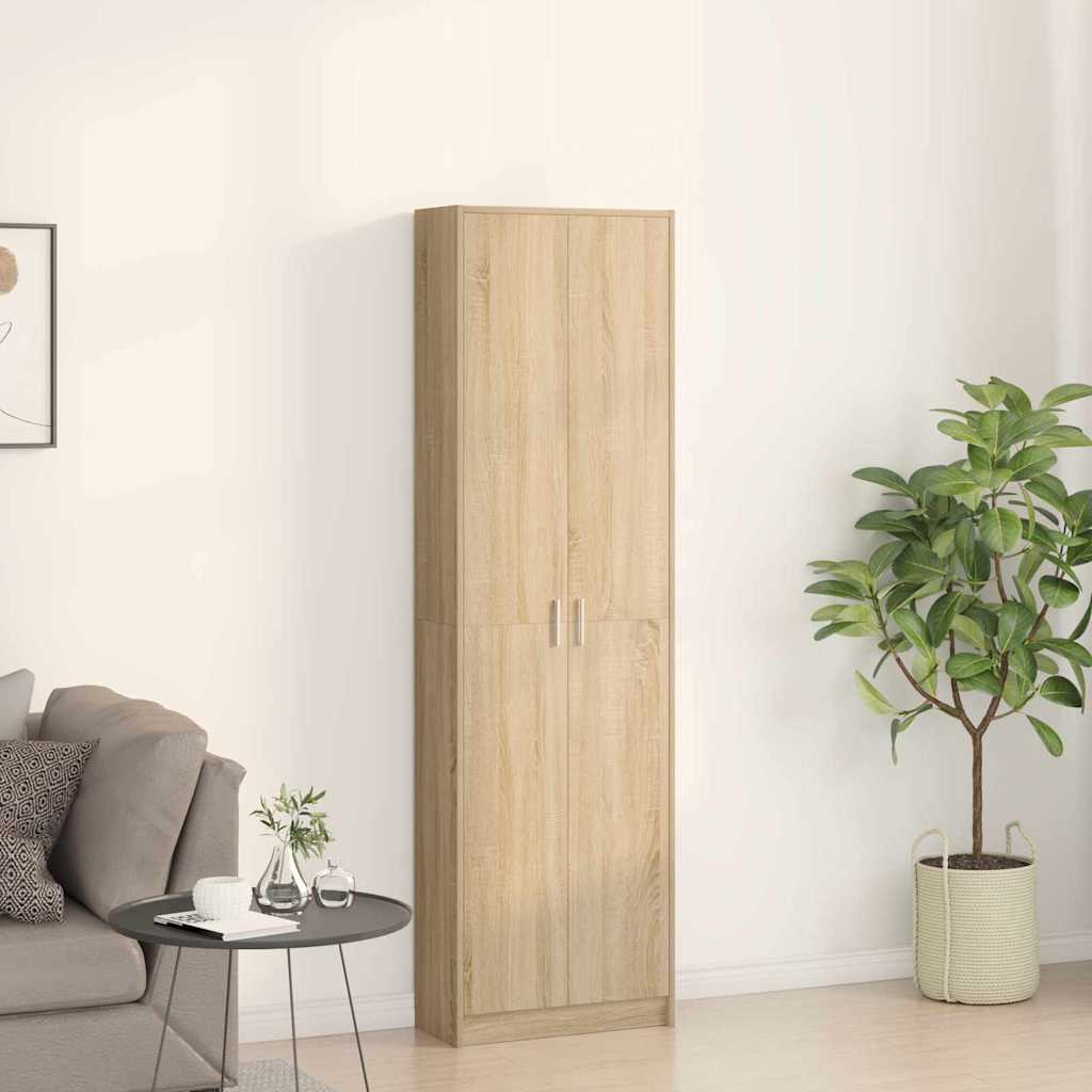 Kleiderschrank mit Regal Schwarz Eichen-Optik 55 x 25 x 189 cm