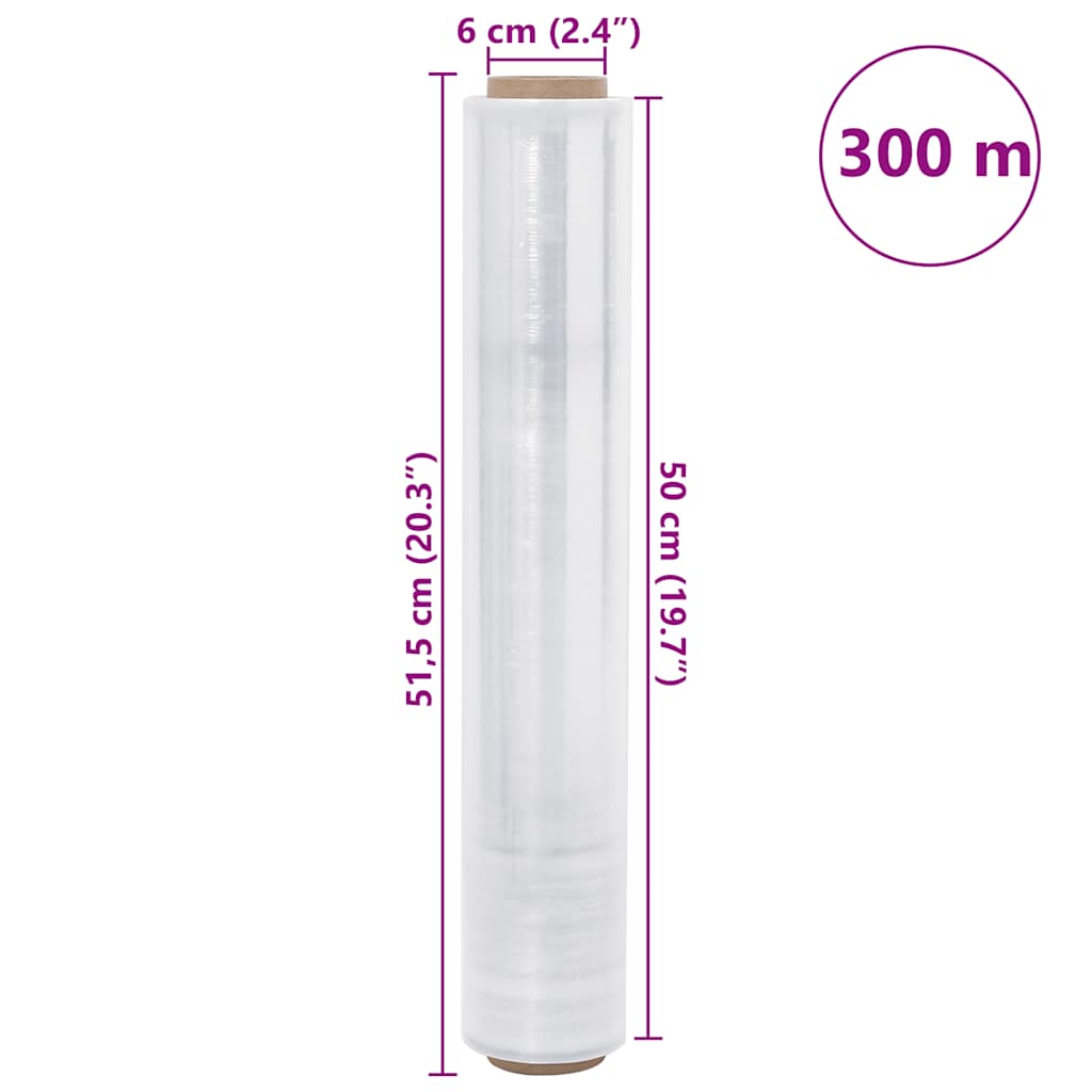 Stretchfolie 2 Stk. Transparent 17 μm 50 cm x 150 m