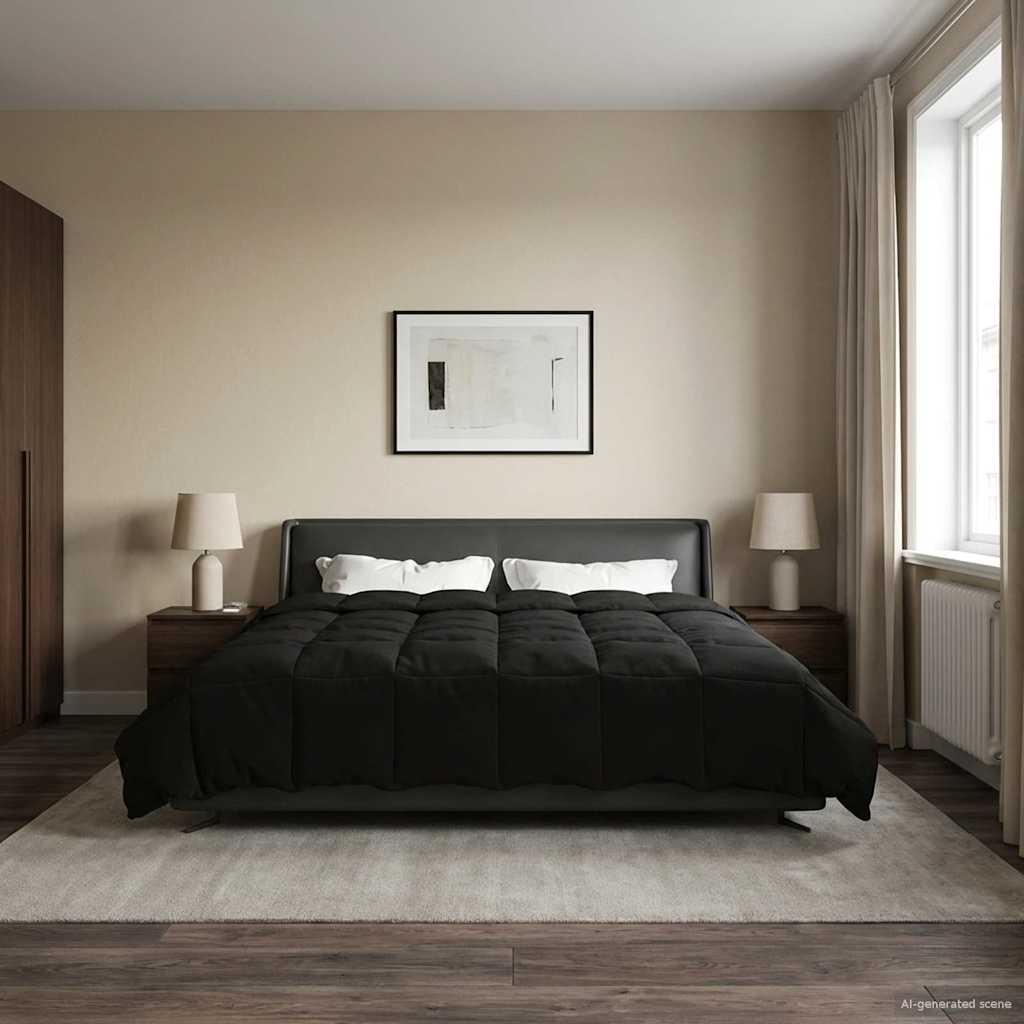 Winterbettdecke Gepolstert Anthrazit 240 x 260 cm Mikrofaser
