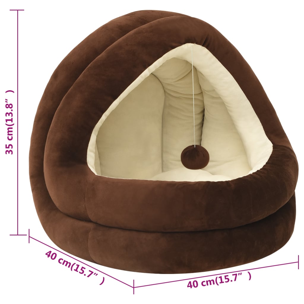 Katzenbett 50x50x45 cm Grau und Creme