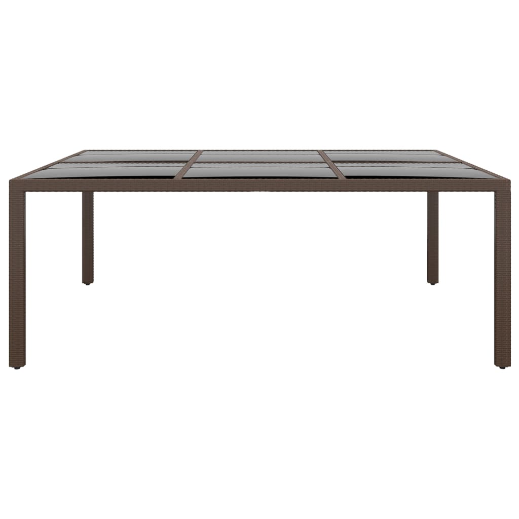 Gartentisch 200x150x75 cm Hartglas und Poly Rattan Grau