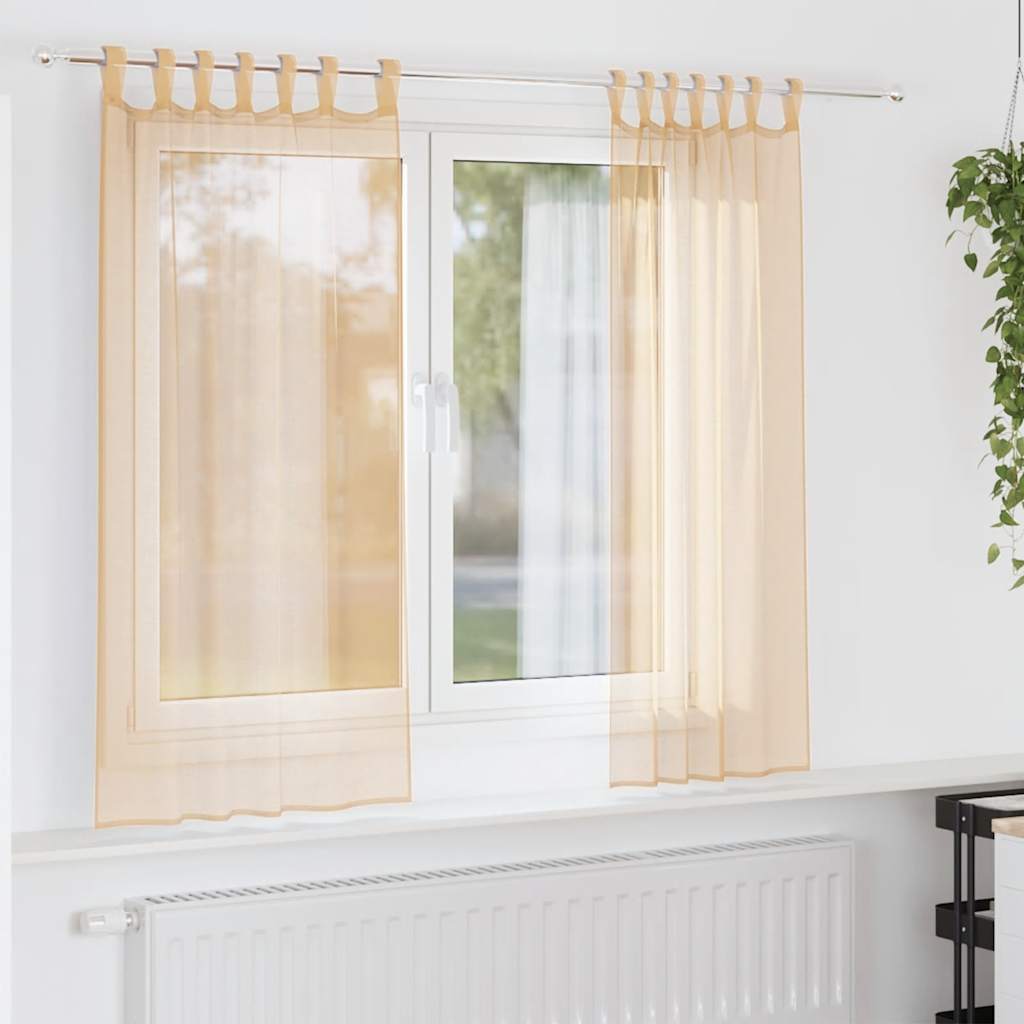 Voile Vorhänge mit Ösen 2 Stk. Apfelgrün 140x140 cm