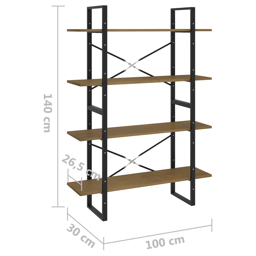 Bücherregal 2 Fächer Weiß 100x30x70 cm Holzwerkstoff
