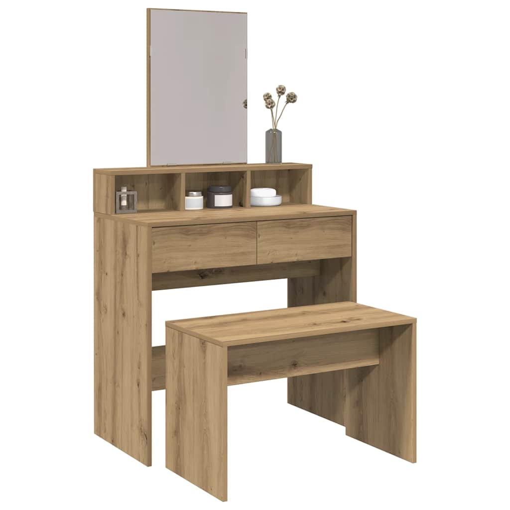 Schminkhocker Weiß 70x35x45 cm Holzwerkstoff