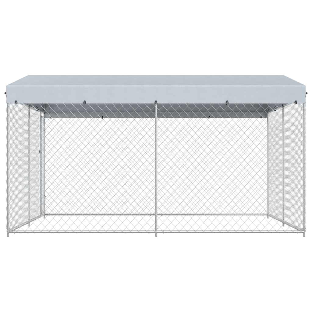 Outdoor-Hundezwinger mit Überdachung 382x192x225 cm