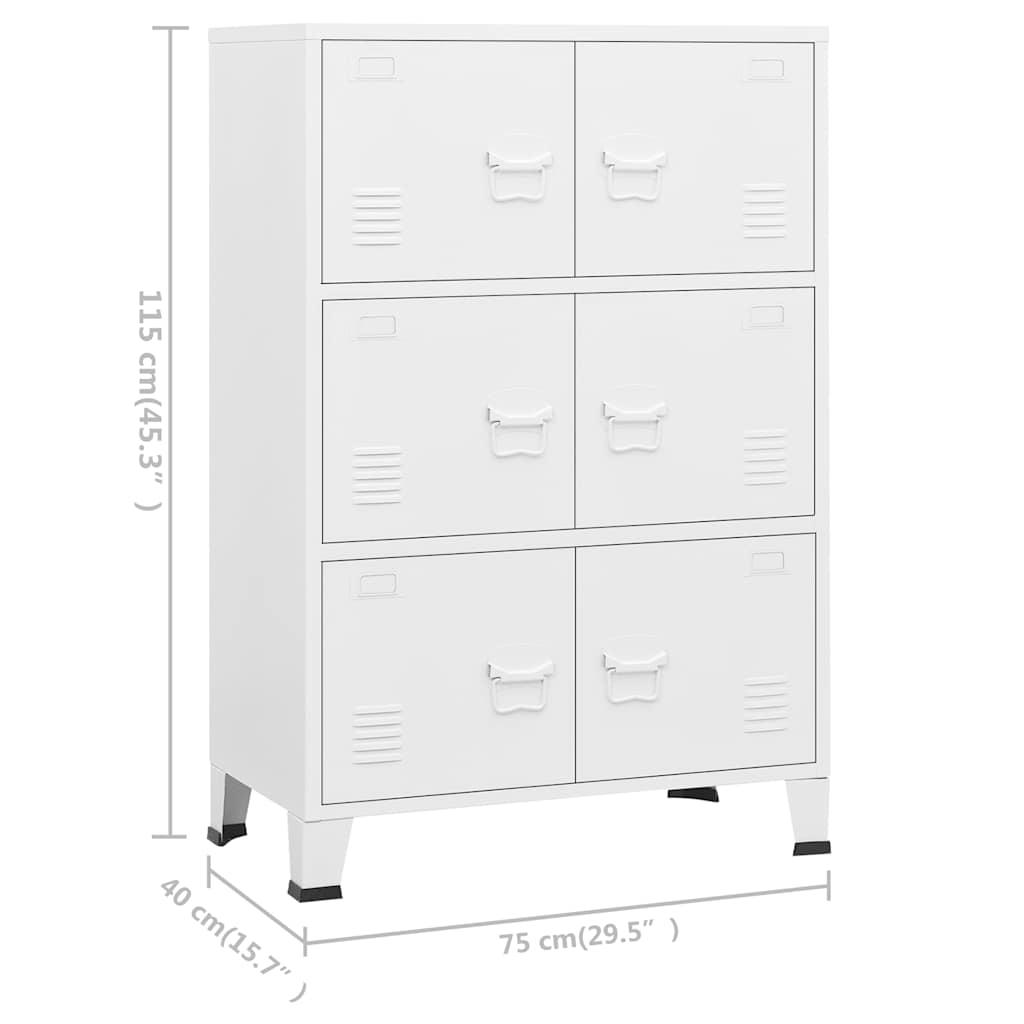 Lagerschrank Industrial Schwarz 75x40x80 cm Stahl
