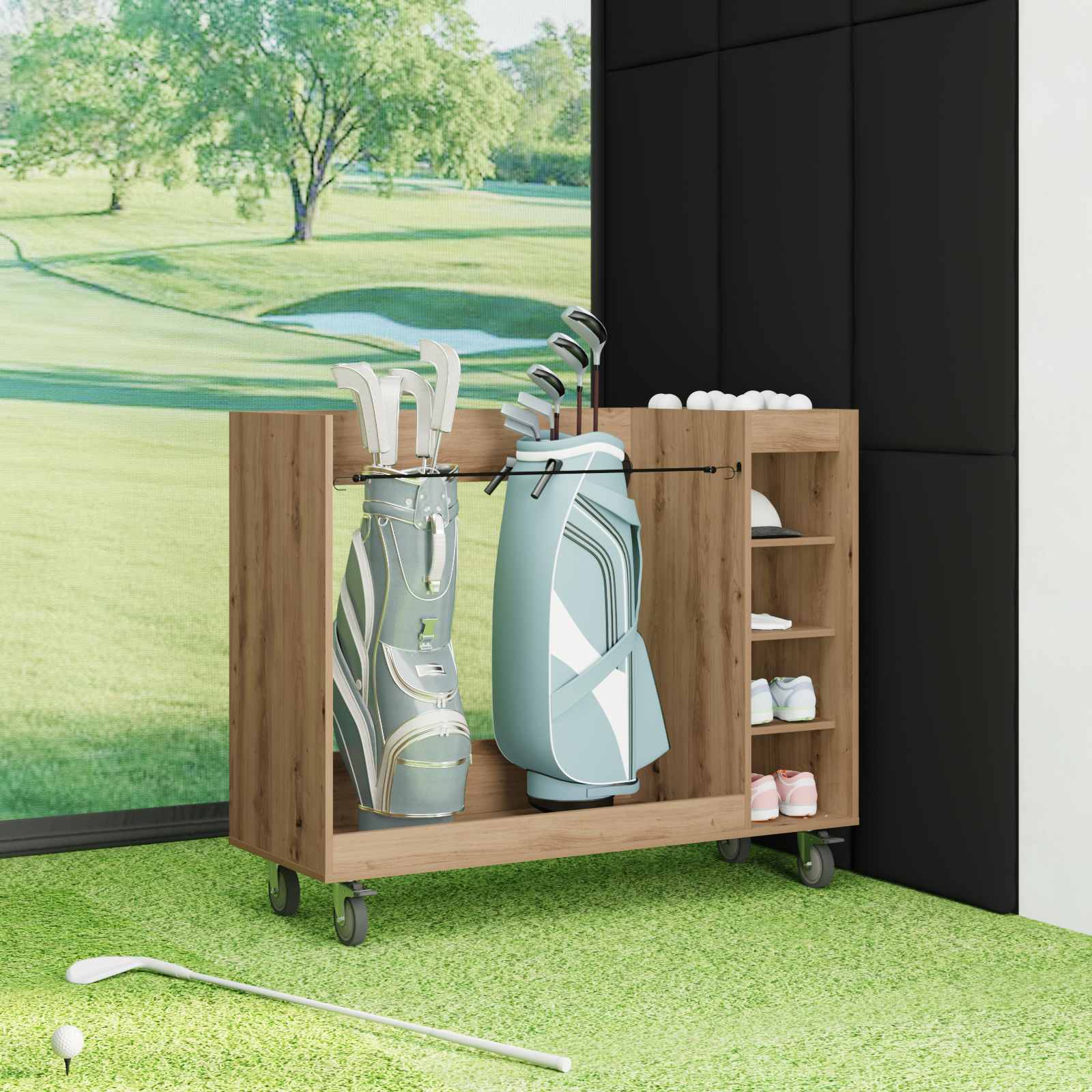 Golf Schrank Mit Rad Uni Weiß 65 x 45 x 98 cm