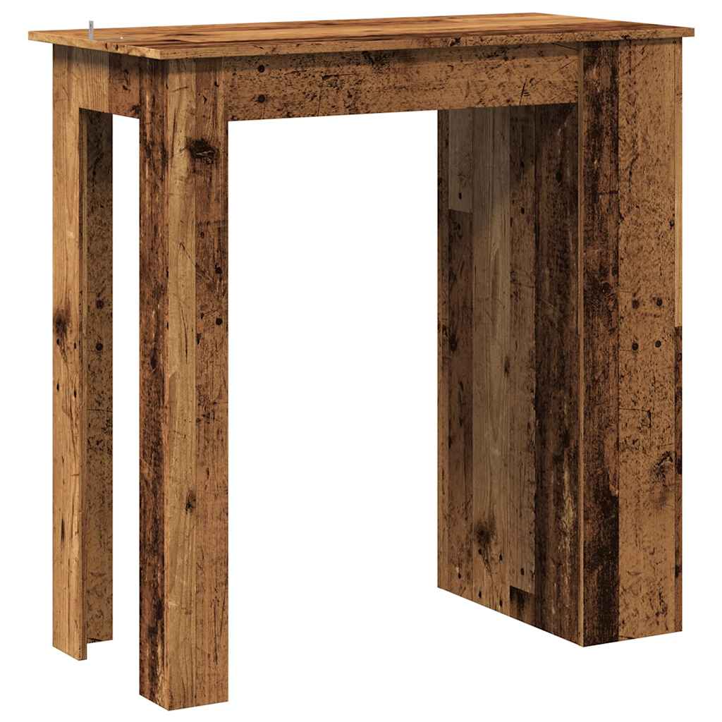 Bartisch mit Ablagefläche Weiß 102x50x103,5 cm Holzwerkstoff