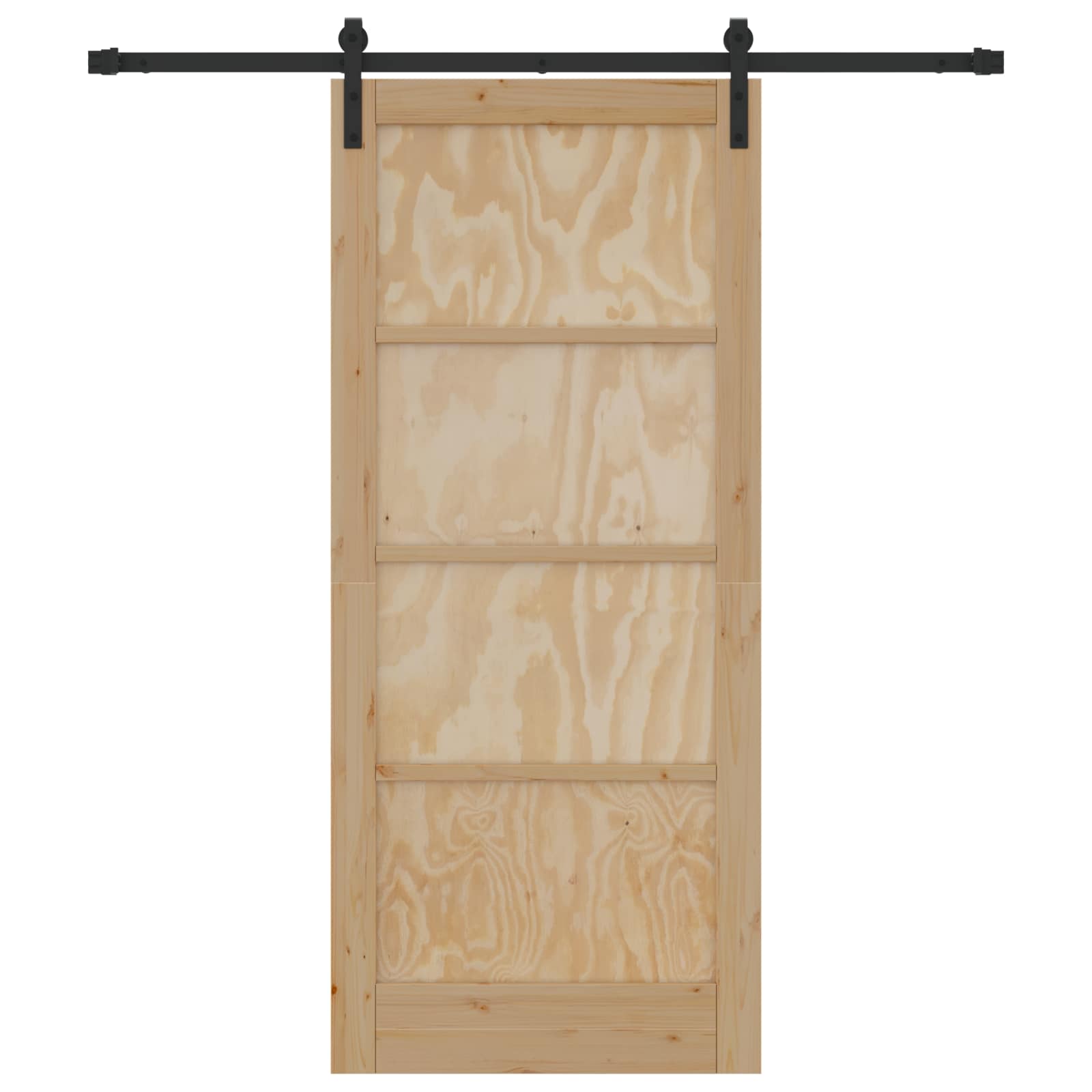 Schiebetür Natürlich und Schwarz 61 x 198,5 cm
