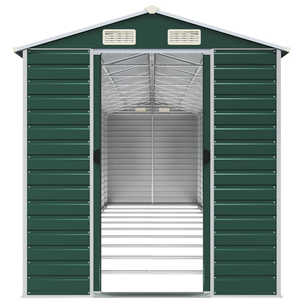 Gerätehaus Grün 191x130x198 cm Verzinkter Stahl