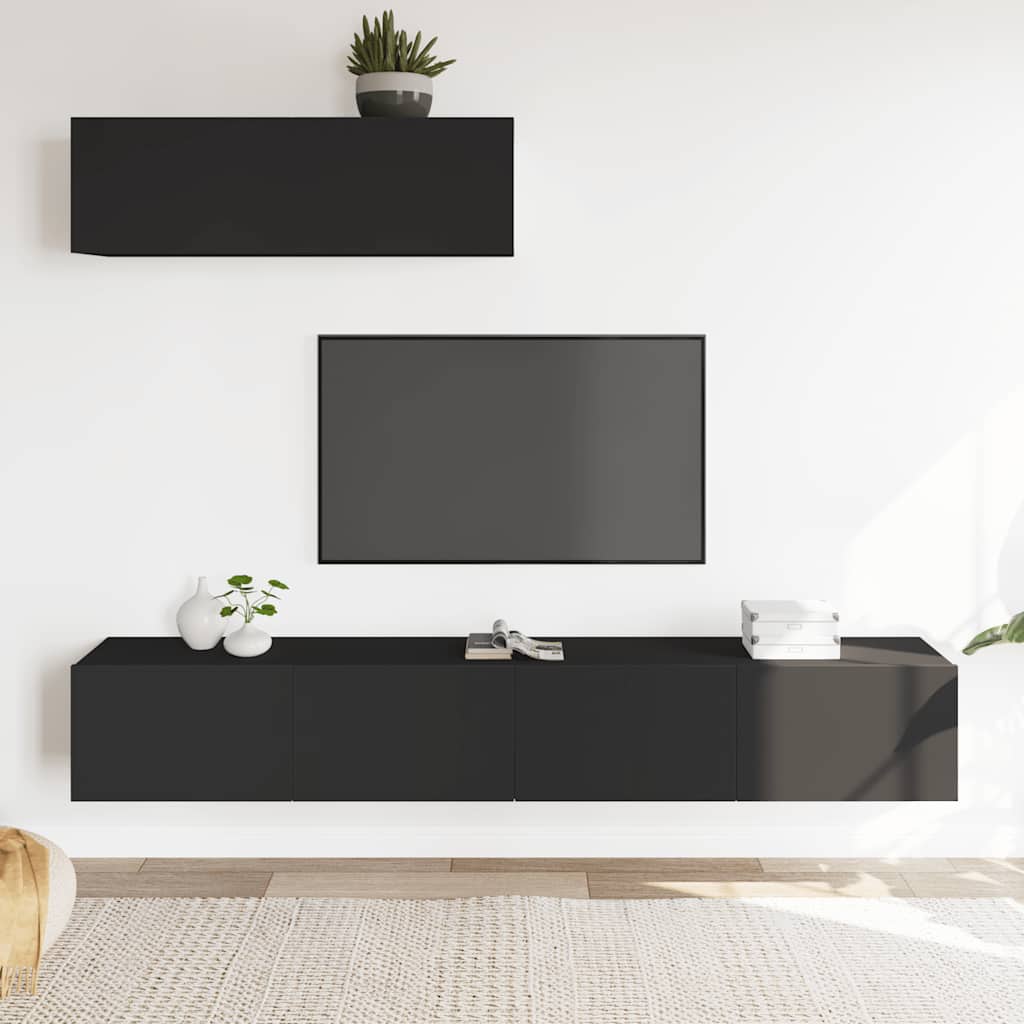 3-tlg. TV-Schrank-Set Weiß Holzwerkstoff