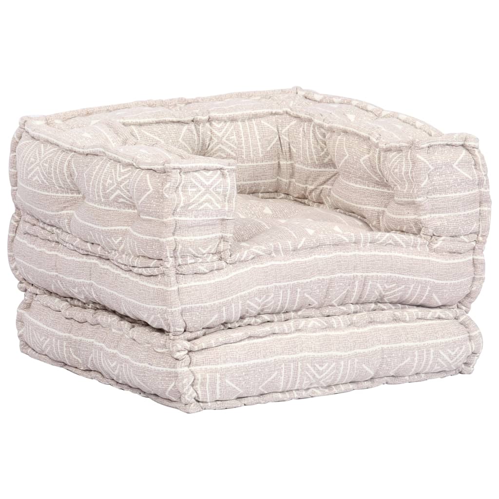 2-Sitzer Modularer Pouf Patchwork Stoff