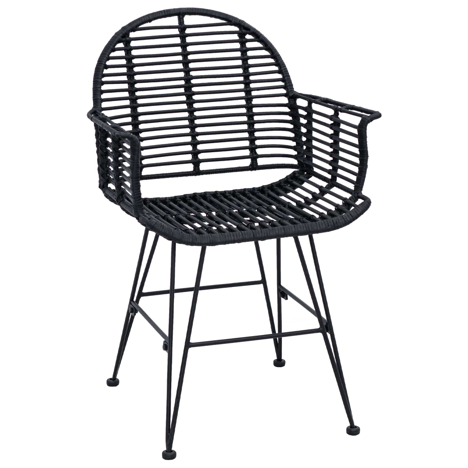 Esszimmerstuhl 2 pcs Rattan und Eisen Natur 57 x 55 x 85 cm