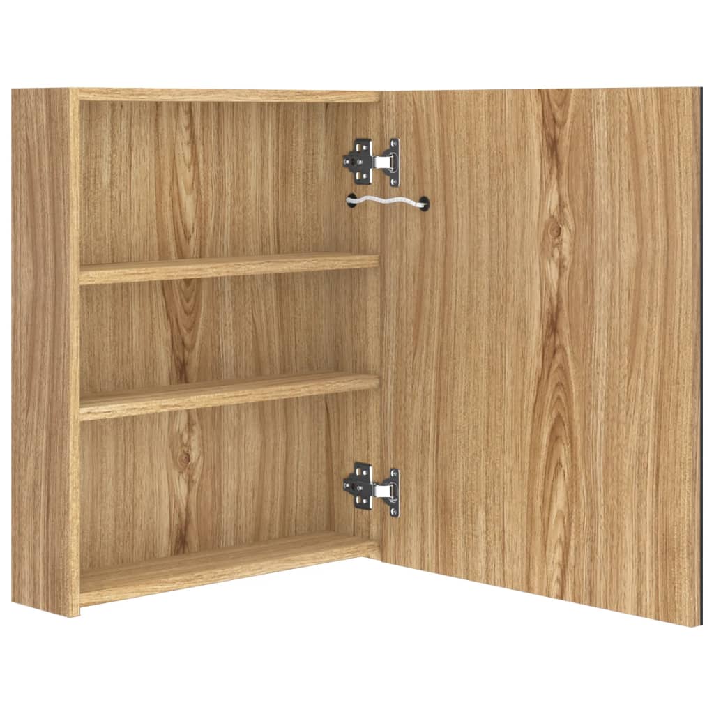 LED-Bad-Spiegelschrank Betongrau 50x14x60 cm