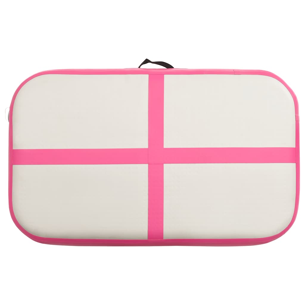 Aufblasbare Gymnastikmatte mit Pumpe 300×100×10 cm PVC Rosa