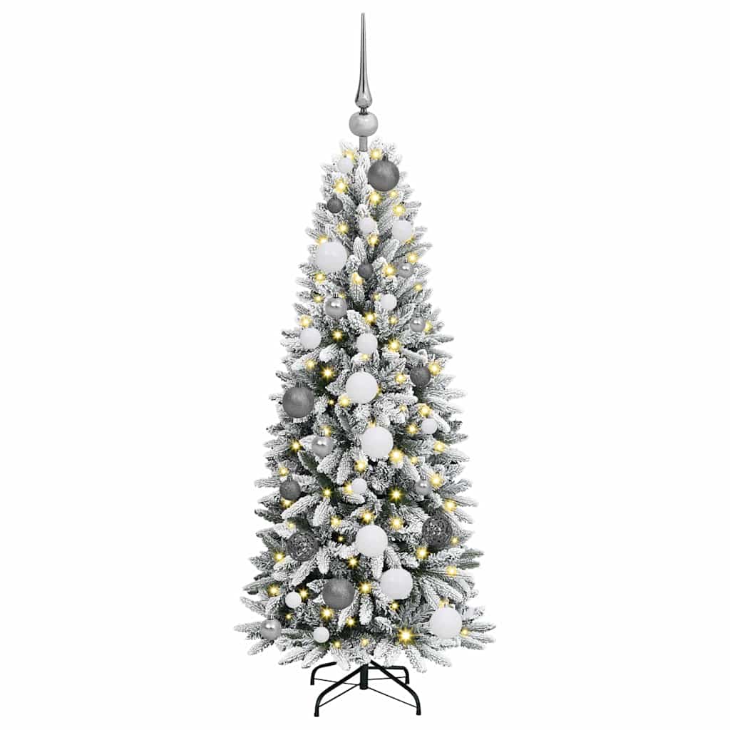 Künstlicher Weihnachtsbaum mit 150 LEDs mit Ständer Weiß 120 cm
